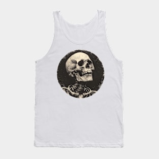 Haunting Horizons: Gothic Retro Skull in Upward Contemplation Tank Top